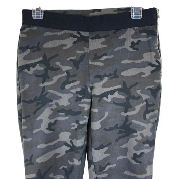 GAP Black/Gray Camo Side Zip Stretch Ankle Ponte Pants Size Small - Picture 2 of 8
